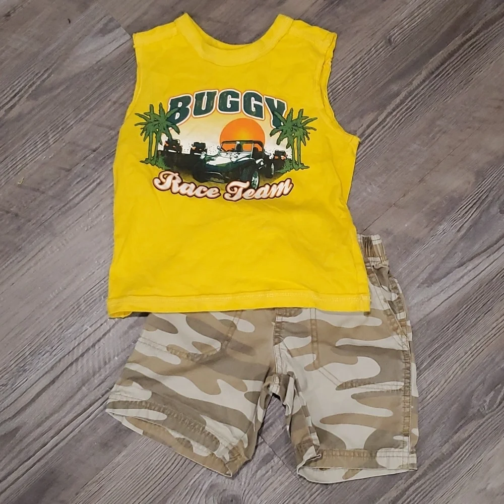 Tank Top/Camo Shorts 4T Matching Set